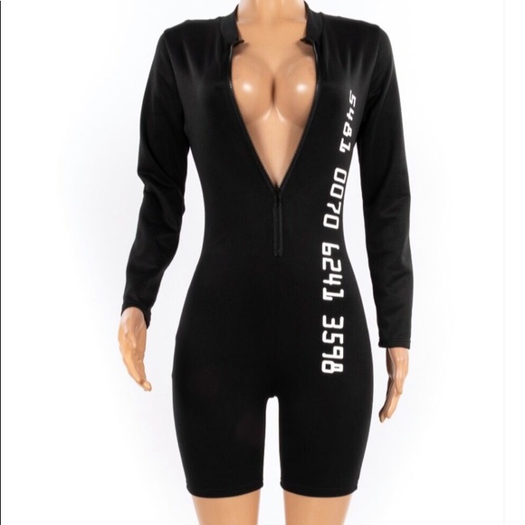 SALE 🔥🎉 Black Numeral Jumpsuit - Picture 3 of 5